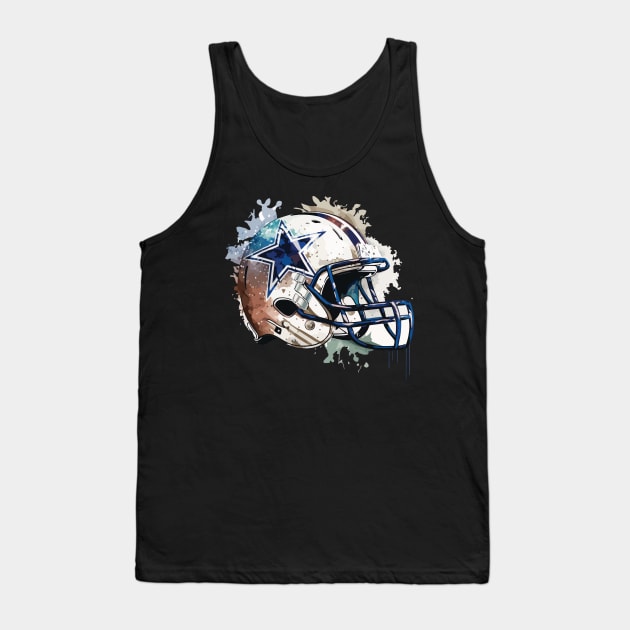 Dallas Cowboys Colorful Helmet Tank Top by vectrus